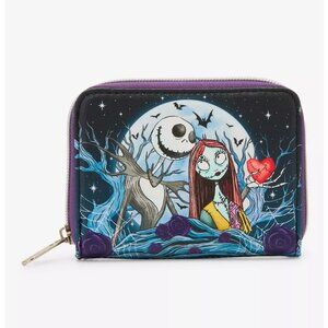 Loungefly  -The Nightmare Before Christmas Jack & Sally Moon Zipper Wallet - NEW